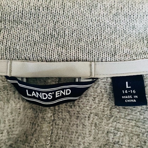 Lands End Womens Grey Oversized Zip Up Cardigan Sweater - Picture 3 of 8